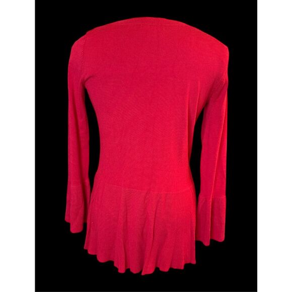 Cable & Gauge Red Pullover Sweater Peplum Sz. S Holidays Christmas - Picture 6 of 8